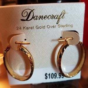 Danecraft 24 Karat Gold Over Sterling Earrings